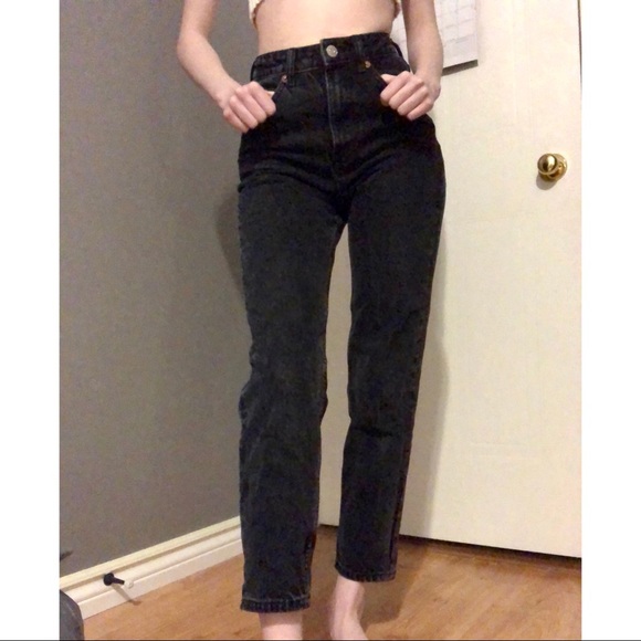 High Waisted Zara Black Wash Straight Leg Jeans - Picture 1 of 3